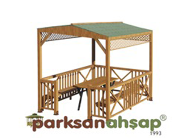 Ahşap Kamelya Kameriye ve Gazebo Modelleri / Ahşap Mini Kameriye 250(L)x300(W)x250(H) - 70120 